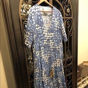 FIGUE Zellie maxi cotton ocean blue dress